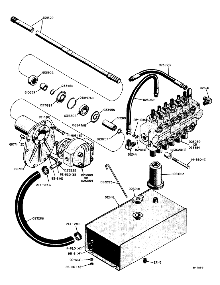 Схема запчастей Case 21 - (24) - BASIC BACKHOE HYDRAULICS AND PUMP DRIVE 