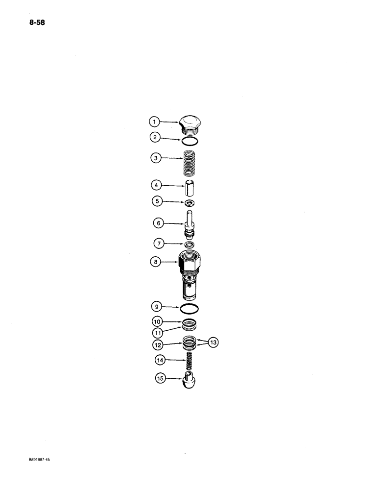 Схема запчастей Case 650 - (8-58) - CIRCUIT RELIEF VALVE (08) - HYDRAULICS