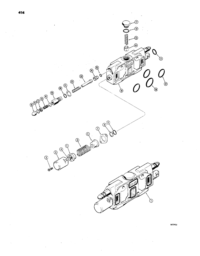 Схема запчастей Case 850 - (414) - D42432 DOZER ANGLE AND TILT SECTION, (CS&S # A35-WDA1372-3-2 (07) - HYDRAULIC SYSTEM