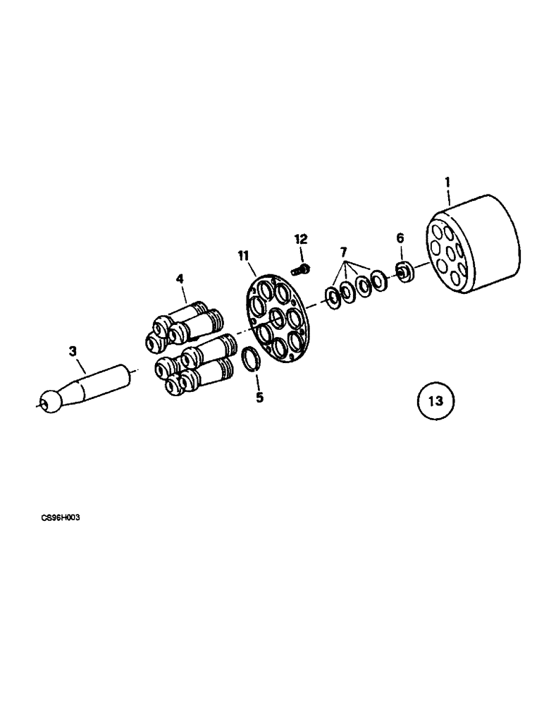 Схема запчастей Case 221B - (8-24) - TRAVEL HYDRAULIC MOTOR - ROTOR, 121B DAH1215912- / 221B DAH2215913- (08) - HYDRAULICS