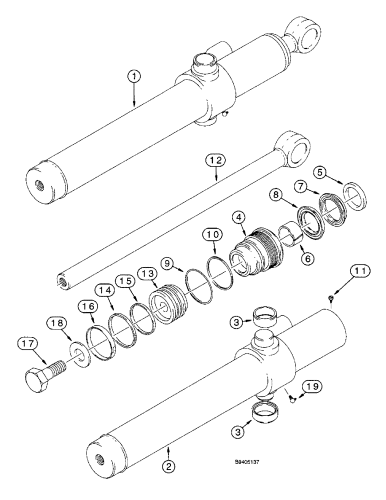 Схема запчастей Case 590SL - (9-15) - LOADER BUCKET CYLINDERS (08) - HYDRAULICS