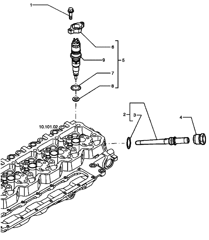 Схема запчастей Case 650L - (10.218.02) - FUEL INJECTION SYSTEM - INJECTOR (10) - ENGINE