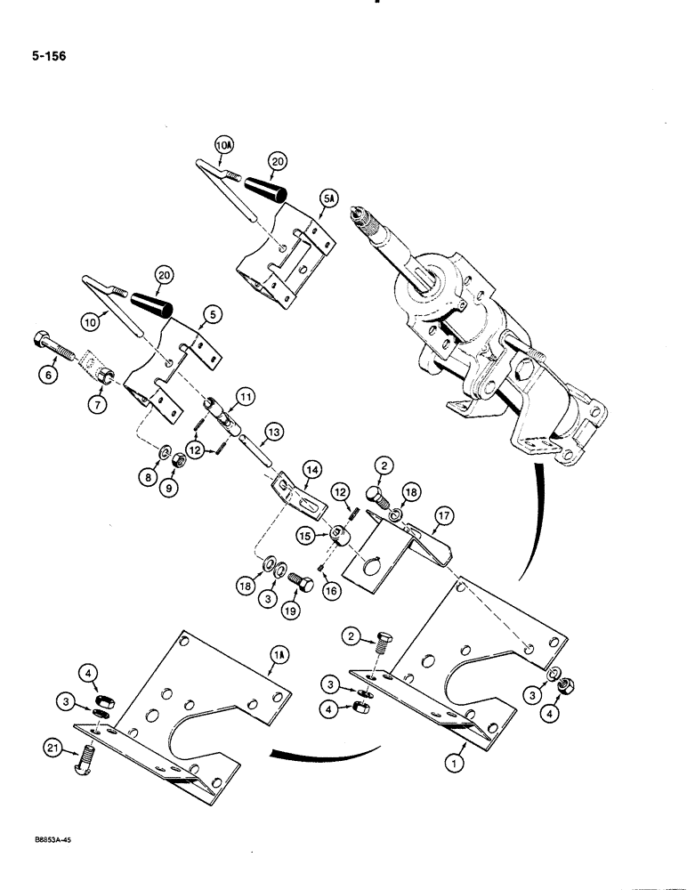 Схема запчастей Case 580K - (05-156) - STEERING COLUMN AND TURN SIGNAL, SPECIAL PARTS USED ON MODELS WITH TILT/TELESCOPING STEERING COLUMN (05) - STEERING