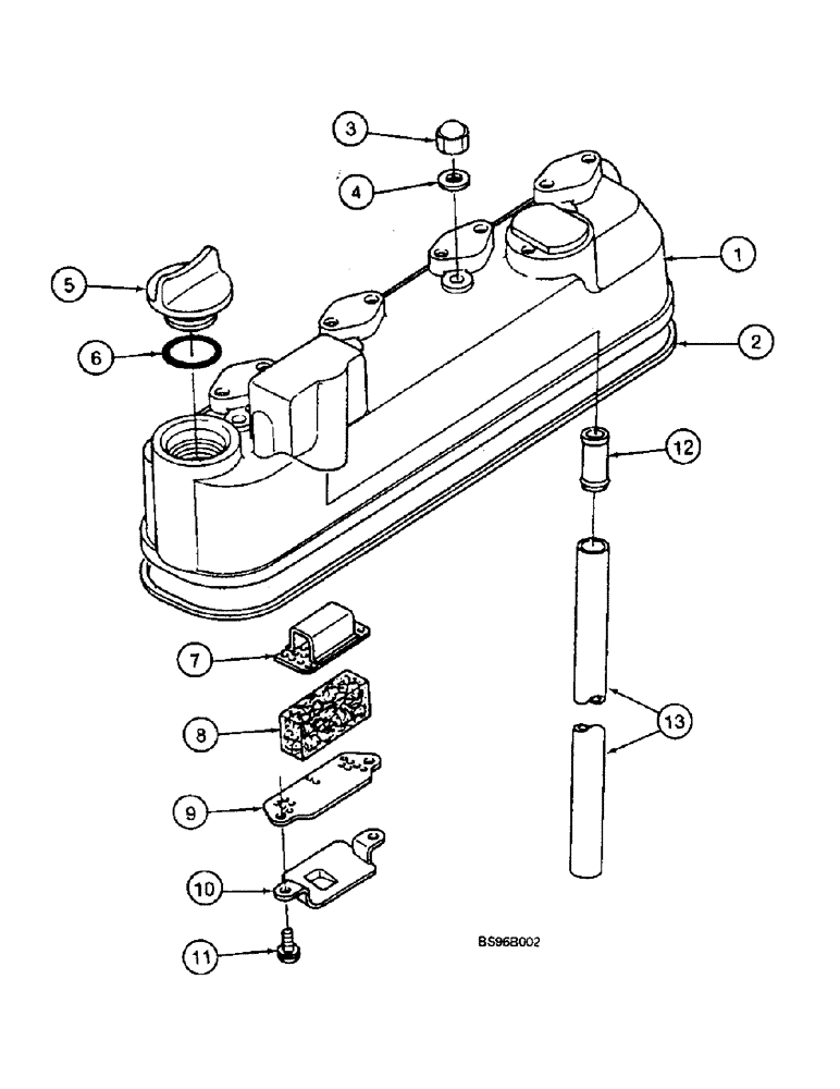 Схема запчастей Case 1825B - (2-18) - CYLINDER HEAD COVER (02) - ENGINE