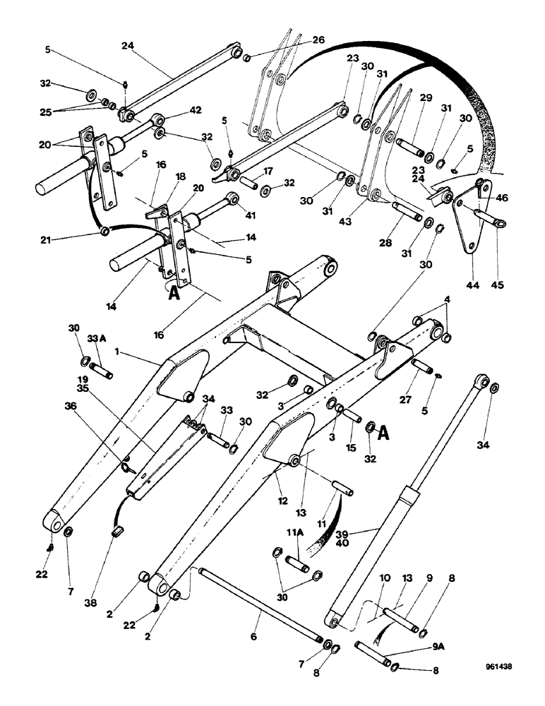 Схема запчастей Case 580G - (344) - LOADER - FRAME AND MOUNTING PARTS (09) - CHASSIS/ATTACHMENTS