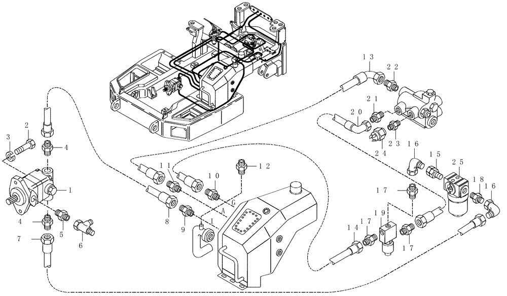 Схема запчастей Case 325 - (3.400[05]) - HYDRAULIC CIRCUIT BRAKE SYSTEM - FRAME PART (09) - Implement / Hydraulics / Frame / Brakes