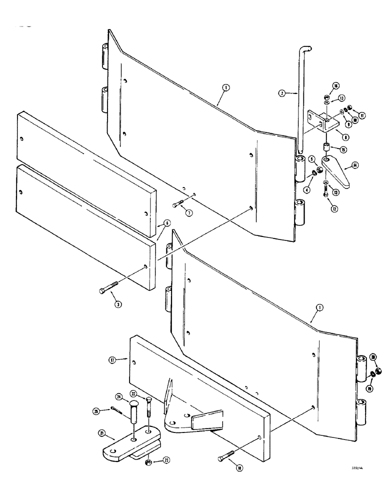 Схема запчастей Case 1700-SERIES - (136) - SWING OUT COUNTERWEIGHTS (39) - FRAMES AND BALLASTING