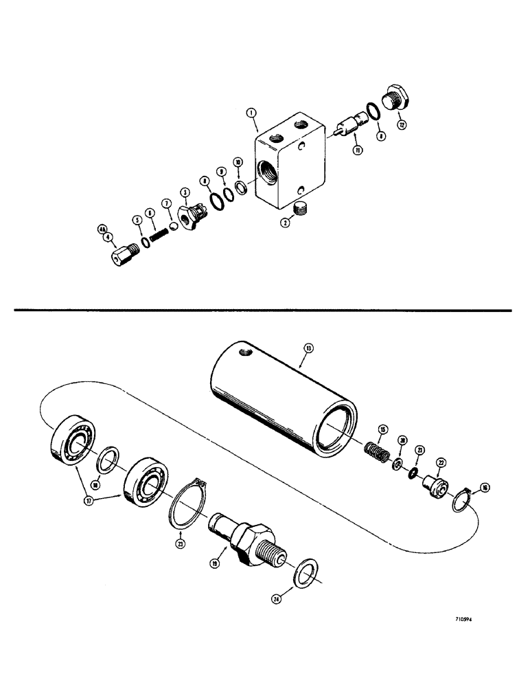 Схема запчастей Case 1500-SERIES - (086) - LOCK VALVE (35) - HYDRAULIC SYSTEMS