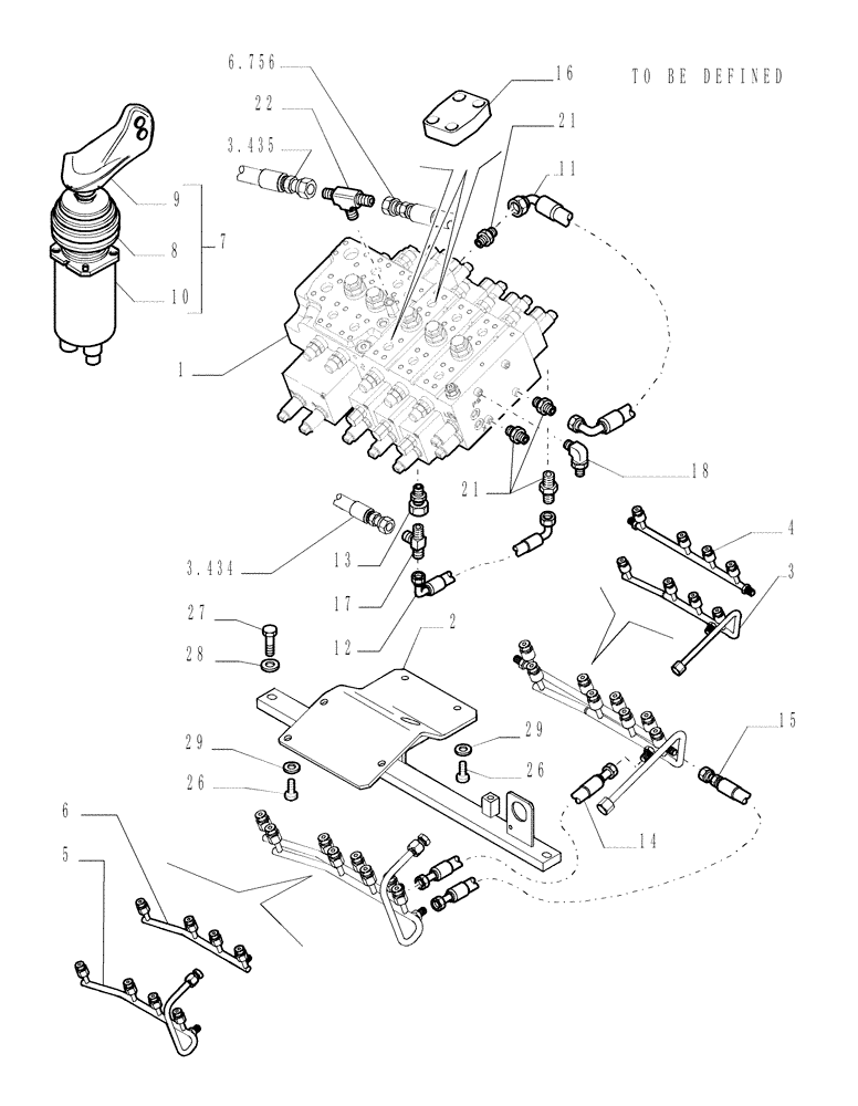 Схема запчастей Case 1850K - (9.437[01]) - PAT EQUIPMENT CONTROL VALVE (5 SECTIONS) - OPTIONAL CODE 784866001 (19) - OPTIONS