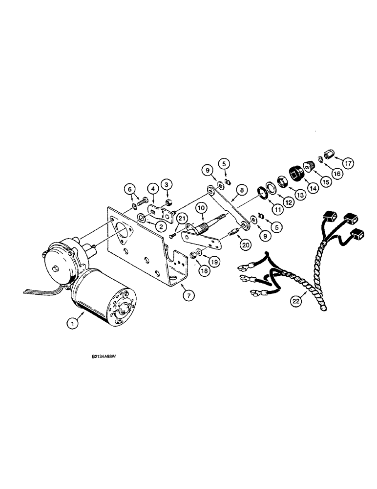 Схема запчастей Case W36 - (4-186) - FRONT WIPER MOTOR (04) - ELECTRICAL SYSTEMS