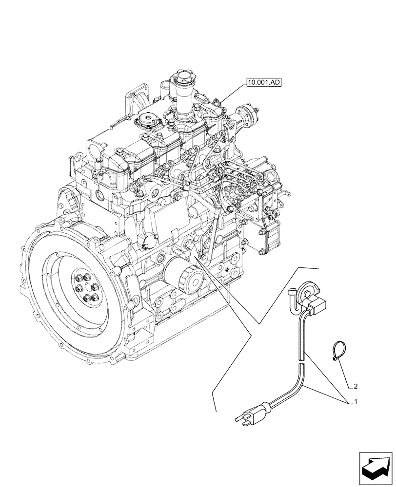 Схема запчастей Case SR175 - (55.202.AE) - BLOCK HEATER (SR130-SV185) (55) - ELECTRICAL SYSTEMS