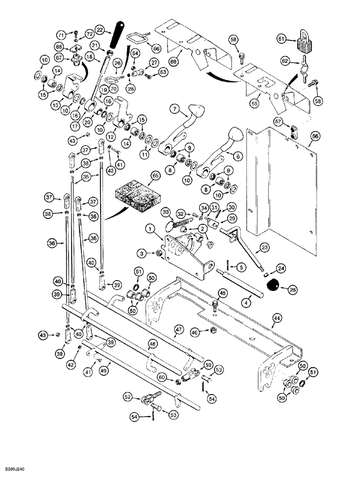 Схема запчастей Case 1150G - (6-046) - TRANSMISSION CONTROL LEVERS AND LINKAGE (04) - UNDERCARRIAGE