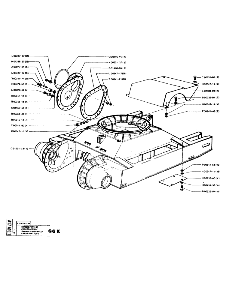 Схема запчастей Case GCK120 - (009) - UNDERCARRIAGE 