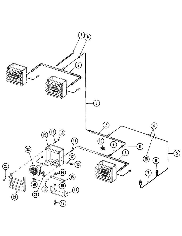 Схема запчастей Case 980 - (054) - WORK LIGHTS AND GUARDS (06) - ELECTRICAL SYSTEMS