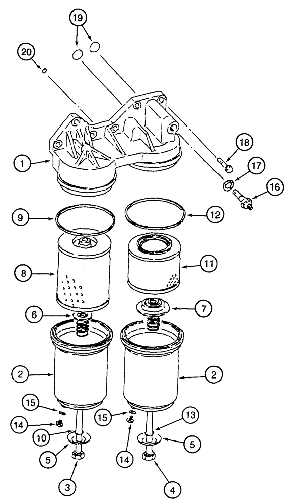 Схема запчастей Case 9050B - (2-30) - OIL FILTERS, 6D22-T ENGINE (02) - ENGINE