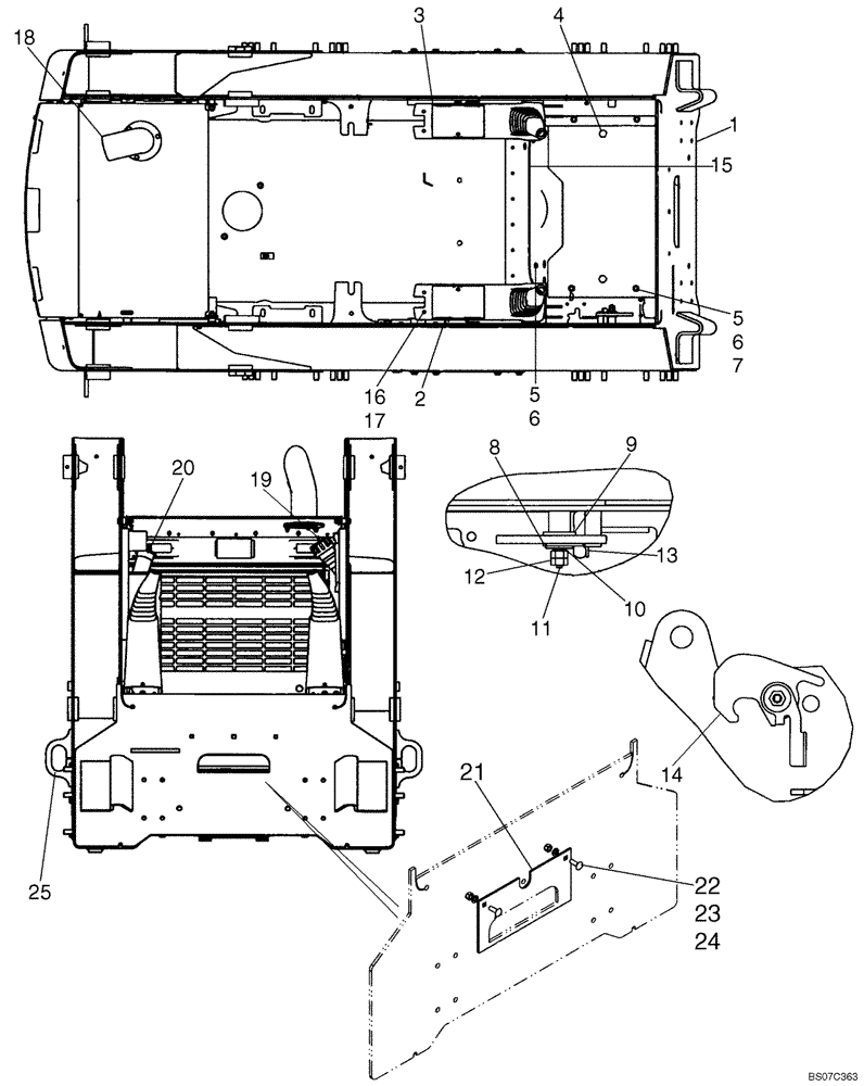 Схема запчастей Case 445 - (09-08) - CHASSIS (445) (09) - CHASSIS