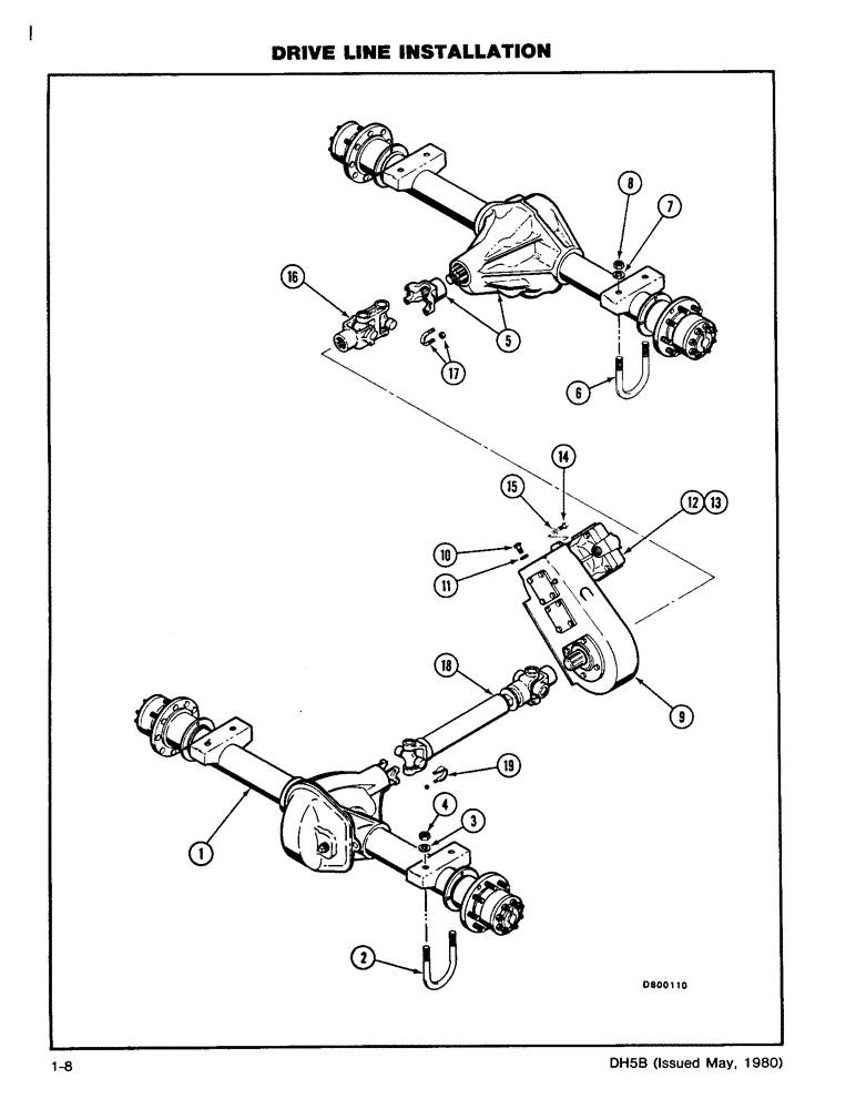 Схема запчастей Case DH5 - (1-08) - DRIVE LINE INSTALLATION (14) - MAIN GEARBOX & DRIVE