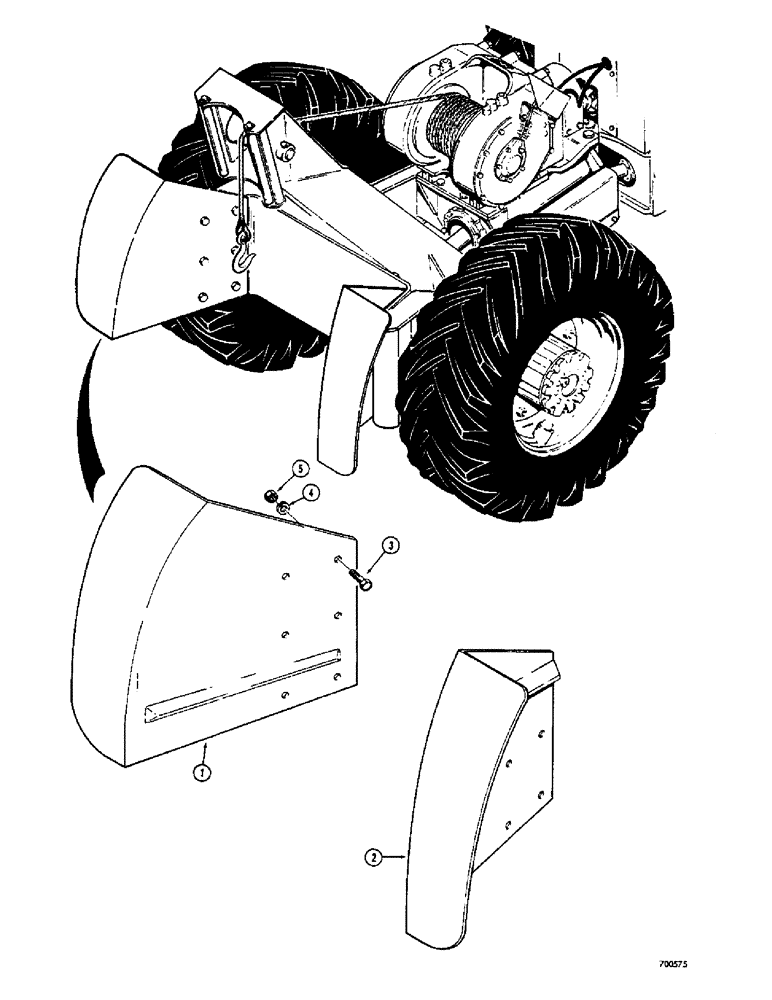 Схема запчастей Case 400C - (190) - REAR FENDERS (09) - CHASSIS