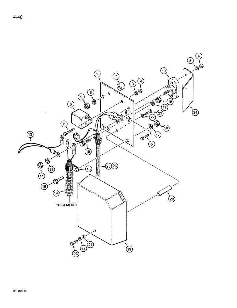 Схема запчастей Case 621 - (4-40) - REAR HARNESS TO RELAY PANEL (04) - ELECTRICAL SYSTEMS