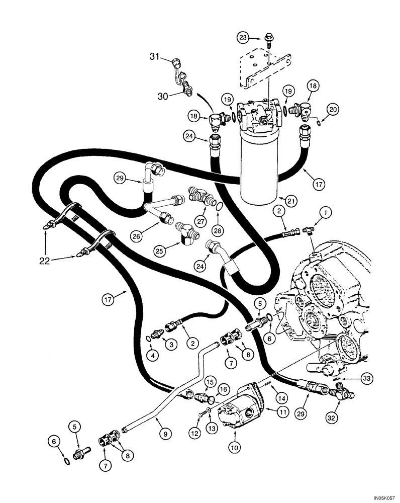 Схема запчастей Case 1150H_IND - (06-18) - HYDRAULICS - CRAWLER CIRCUIT (06) - POWER TRAIN