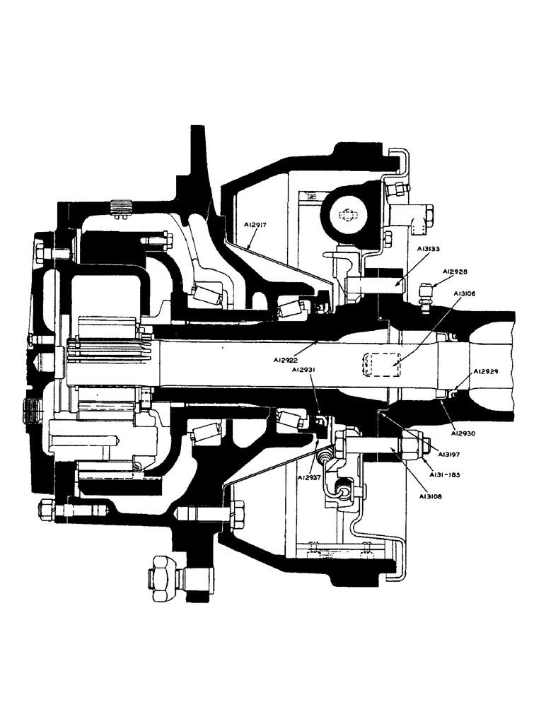 Схема запчастей Case W9 - (104) - FRONT AXLE AND SPINDLE (06) - POWER TRAIN