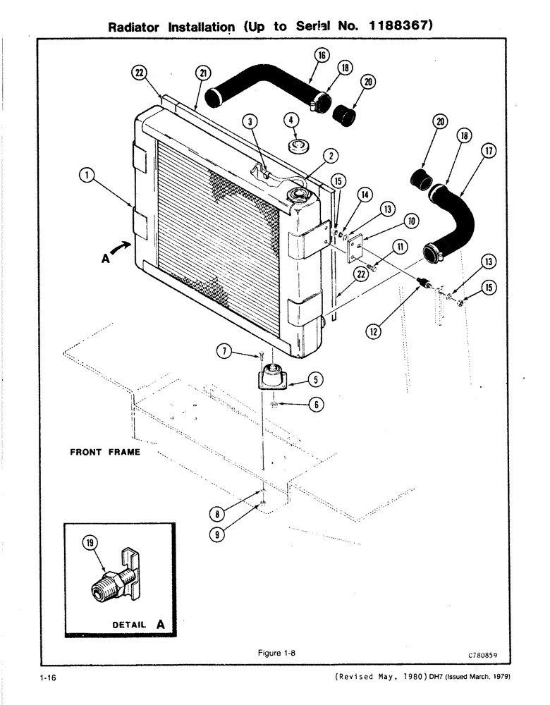 Схема запчастей Case DH7 - (1-16) - RADIATOR INSTALLATION (UP TO SERIAL NO. 1188367) (10) - ENGINE