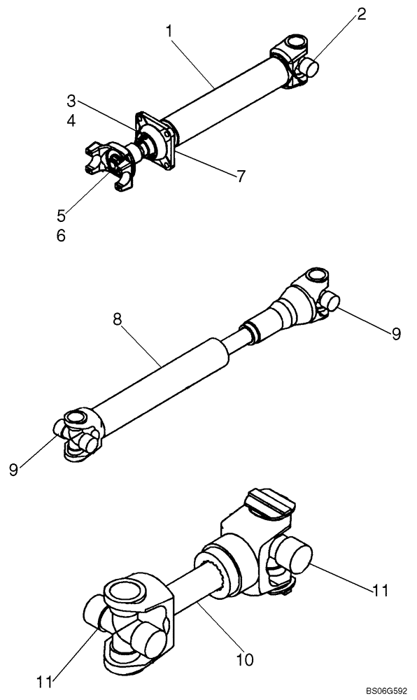 Схема запчастей Case 821E - (06-37) - DRIVE SHAFT (06) - POWER TRAIN