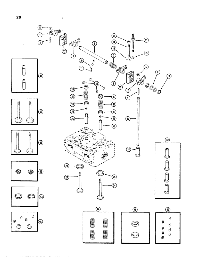 Схема запчастей Case W24B - (026) - CYLINDER HEAD AND COVER, (504BD) AND (504BDT) DIESEL ENGINES (02) - ENGINE