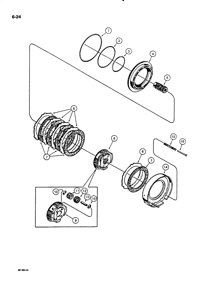 Схема запчастей Case W18B - (6-24) - TRANSMISSION, REVERSE CLUTCH AND PLANETARY (06) - POWER TRAIN