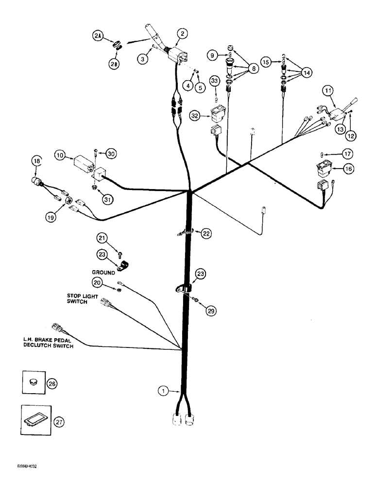 Схема запчастей Case 721B - (4-17A) - HARNESS - PEDESTAL, P.I.N. JEE0052701 AND AFTER (04) - ELECTRICAL SYSTEMS