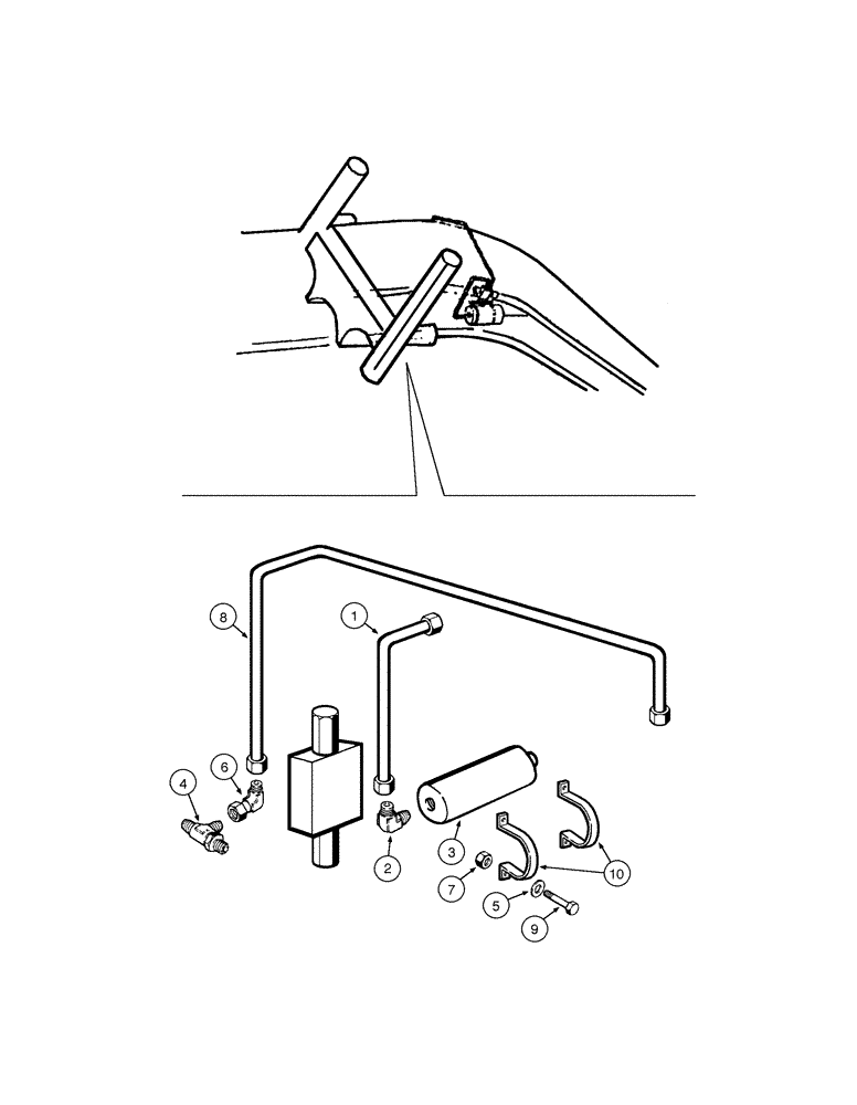 Схема запчастей Case 845 - (08-018[01]) - BLADE HYDRAULIC CIRCUIT - SIDE SHIFT ACCUMULATOR (OPTIONAL) (08) - HYDRAULICS