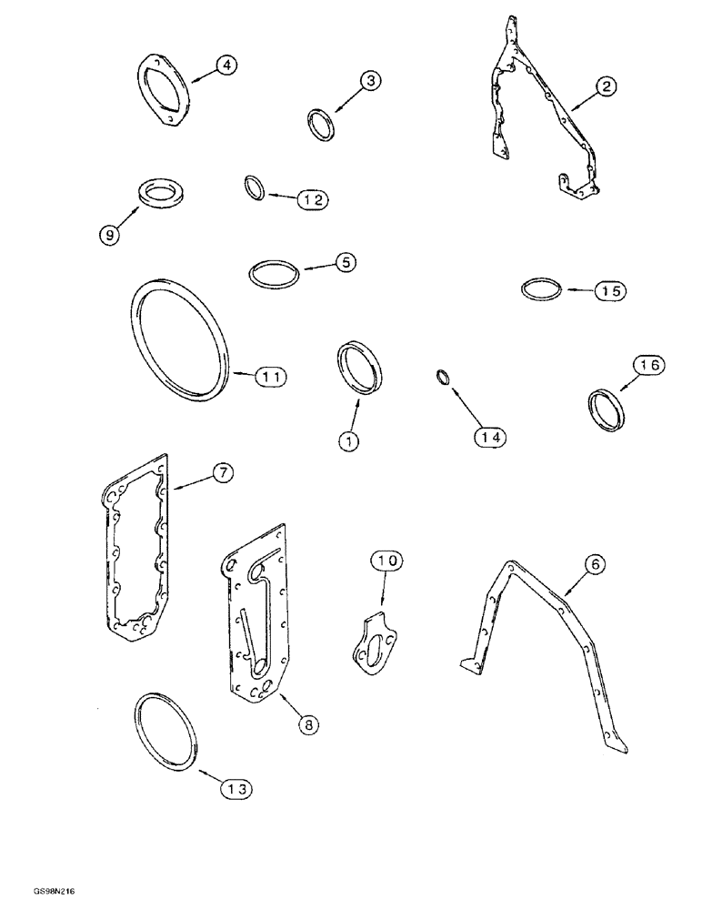 Схема запчастей Case 821B - (2-47E) - GASKET KIT, 6T-830 EMISSIONS CERTIFIED ENGINE, TRACTOR P.I.N. JEE0050601 AND AFTER (02) - ENGINE