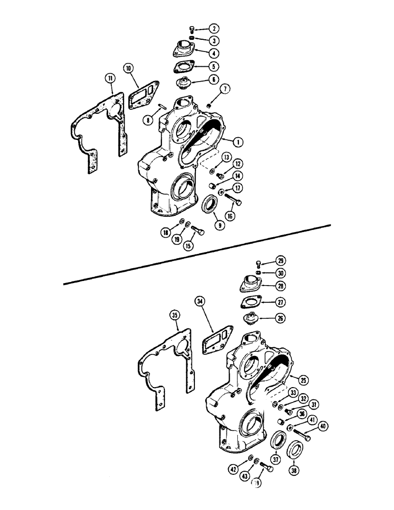 Схема запчастей Case W5A - (018) - TIMING GEAR COVER, (188) DIESEL ENGINE (02) - ENGINE