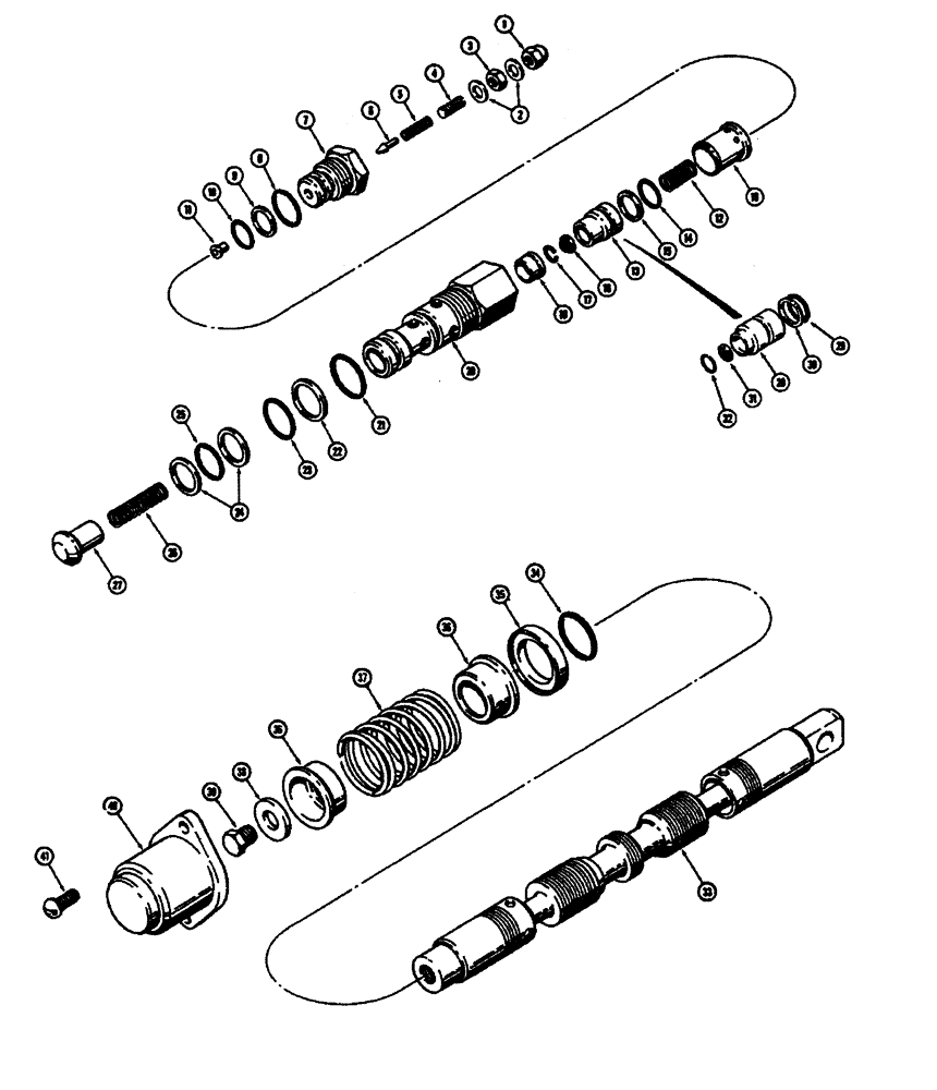 Схема запчастей Case W26B - (456) - L52924 AND L52925 LOADER CONTROL VALVES L35451 SECONDARY RELIEF VALVE (08) - HYDRAULICS