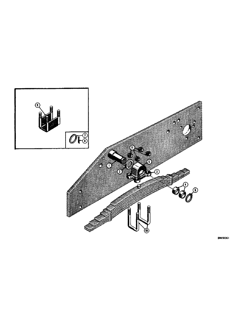 Схема запчастей Case 310C - (058[1]) - D10887 SPRING SUSPENSION KIT (04) - UNDERCARRIAGE