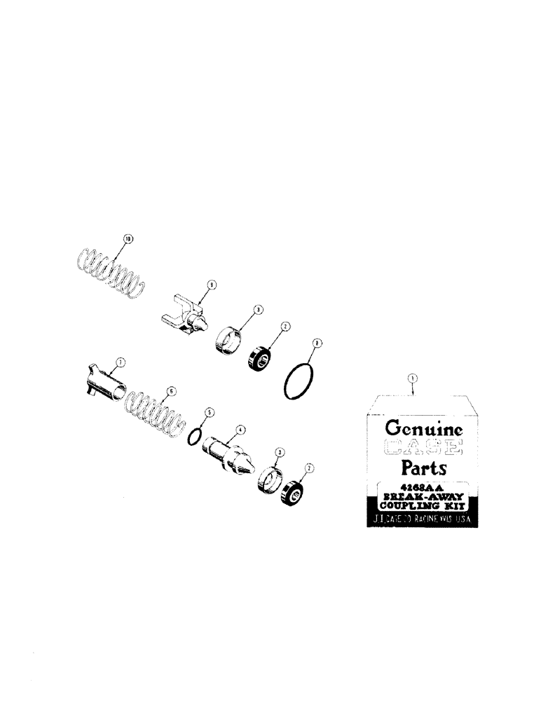 Схема запчастей Case 310 - (180[1]) - SERVICE KIT FOR HYDRAULIC COUPLINGS (07) - HYDRAULIC SYSTEM