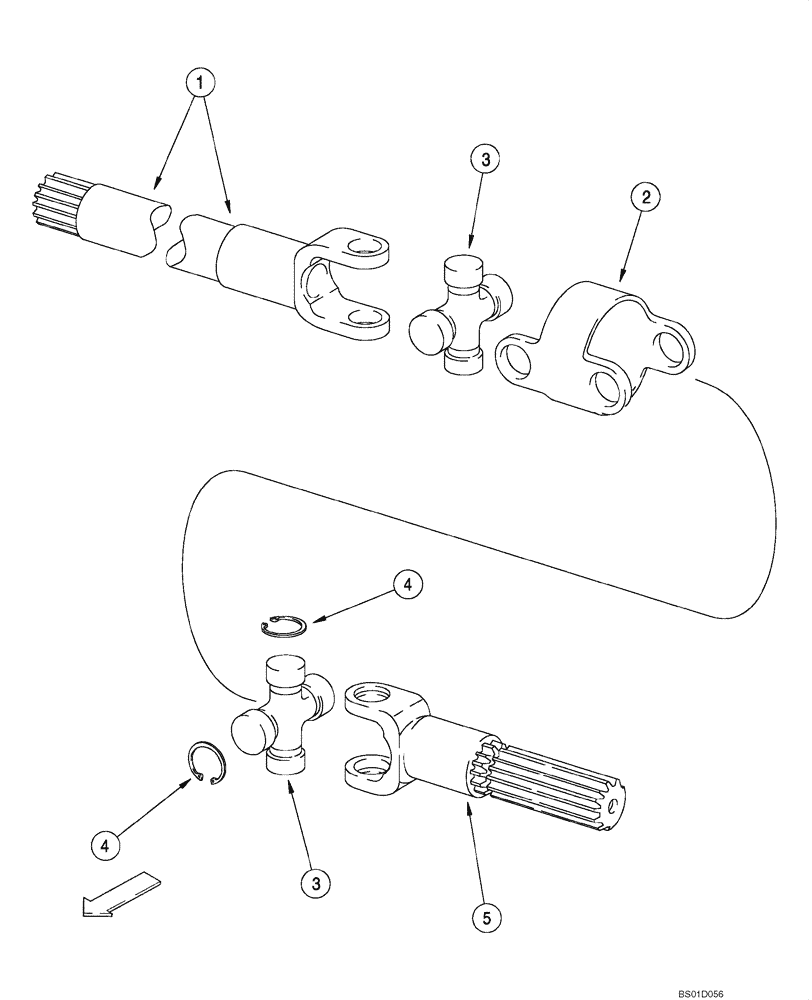 Схема запчастей Case 585G - (06-06) - AXLE, REAR DRIVE - SHAFTS, AXLE (06) - POWER TRAIN