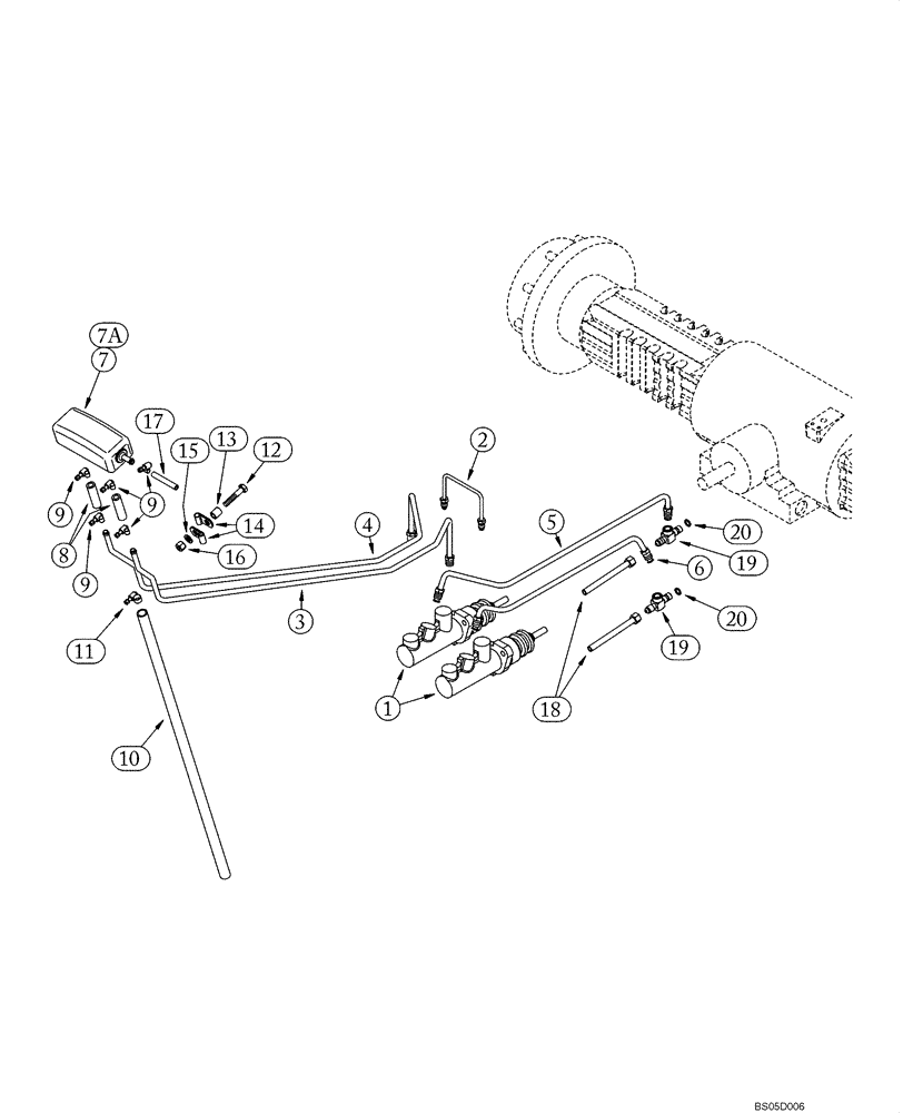 Схема запчастей Case 586G - (07-08) - HYDRAULICS - BRAKES, MASTER (07) - BRAKES