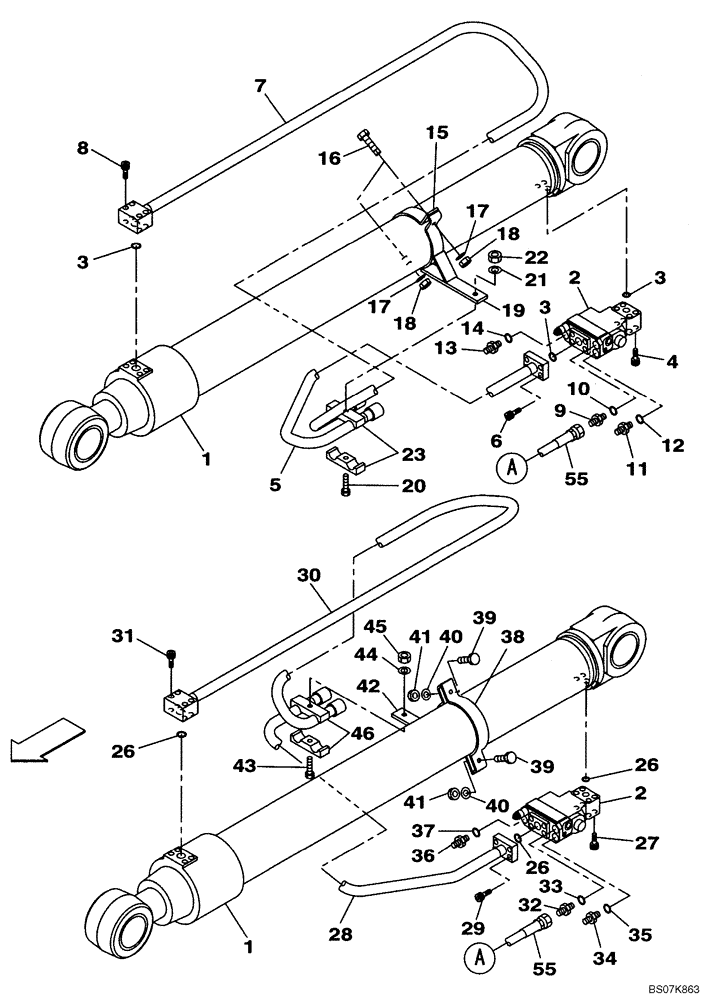 Схема запчастей Case CX225SR - (08-21) - HYDRAULICS - BOOM CYLINDER, MODELS WITH LOAD HOLD (08) - HYDRAULICS