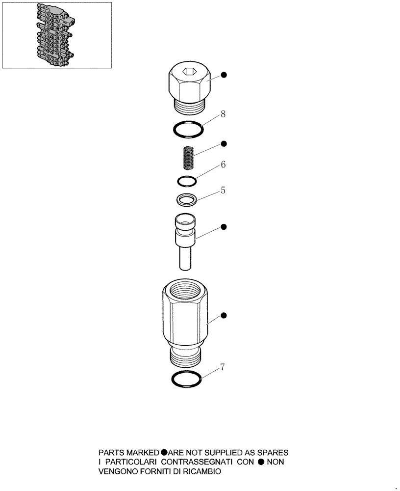 Схема запчастей Case CX27B - (1.050C[01]) - HYDRAULIC CONTROL VALVE - COMPONENTS (VALVE) (01) - Section 1