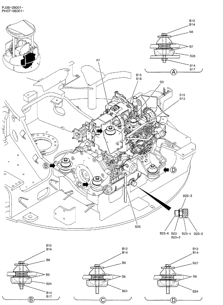 Схема запчастей Case CX50B - (05-002) - ENGINE INSTAL (COOLER) (PH02P00018F1 & PH02P00019F1) OPTIONAL PARTS