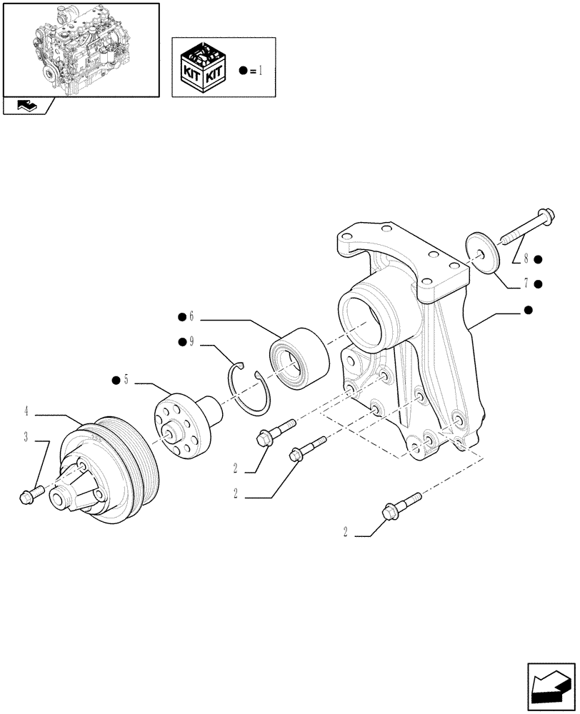 Схема запчастей Case F4DFE613B A004 - (10.414.01) - FAN DRIVE (10) - ENGINE