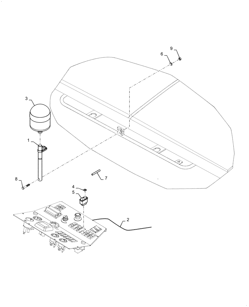 Схема запчастей Case PT240 - (55.404.01[01]) - BEACON LIGHT - CAB (55) - ELECTRICAL SYSTEMS