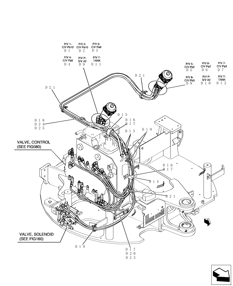 Схема запчастей Case CX31B - (140-60[3]) - CONTROL LINES (NIBBLER & BREAKER) (35) - HYDRAULIC SYSTEMS