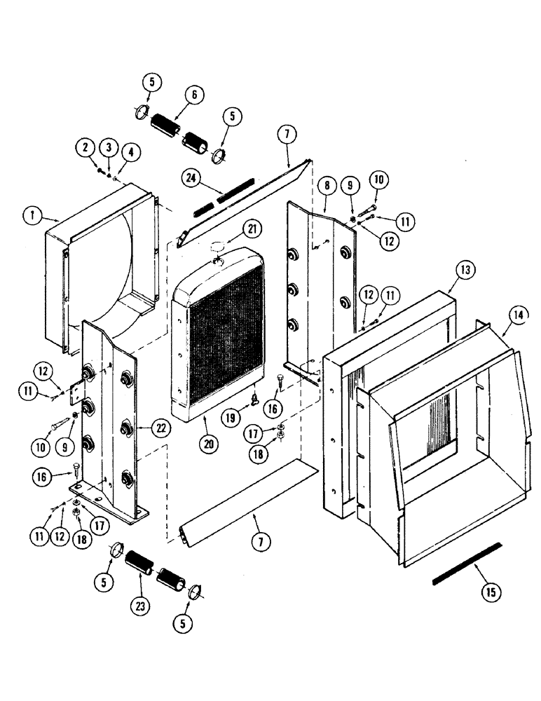 Схема запчастей Case 35 - (036) - RADIATOR, OIL COOLER, HOSES WITH BRACKETS (10) - ENGINE