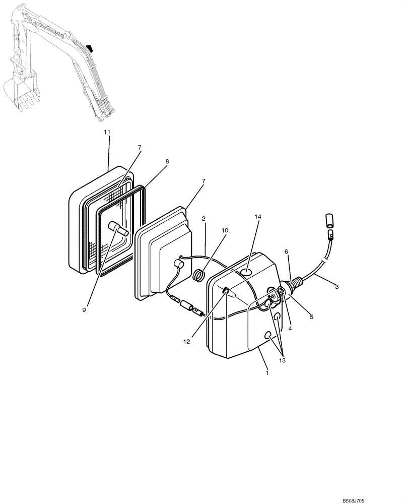 Схема запчастей Case CX50B - (01-065) - LIGHT ASSY, (PM80S000008F1) (05) - SUPERSTRUCTURE