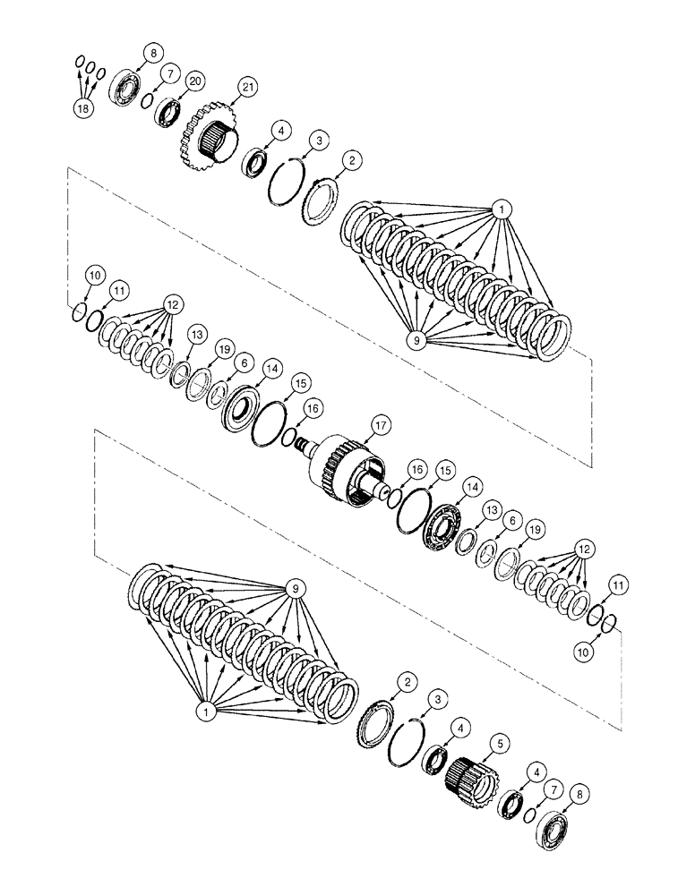 Схема запчастей Case 885 - (06-22[01]) - TRANSMISSION - 4th SPEED AXLE (06) - POWER TRAIN