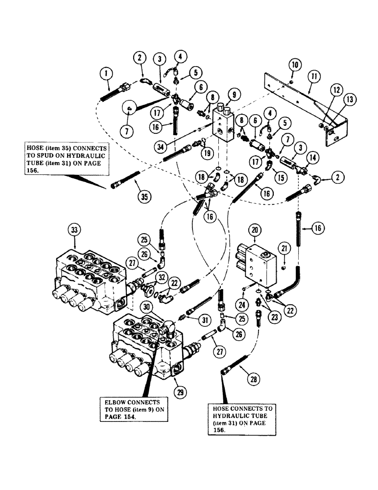 Схема запчастей Case 40 - (160) - POWER SENSING TUBING (35) - HYDRAULIC SYSTEMS