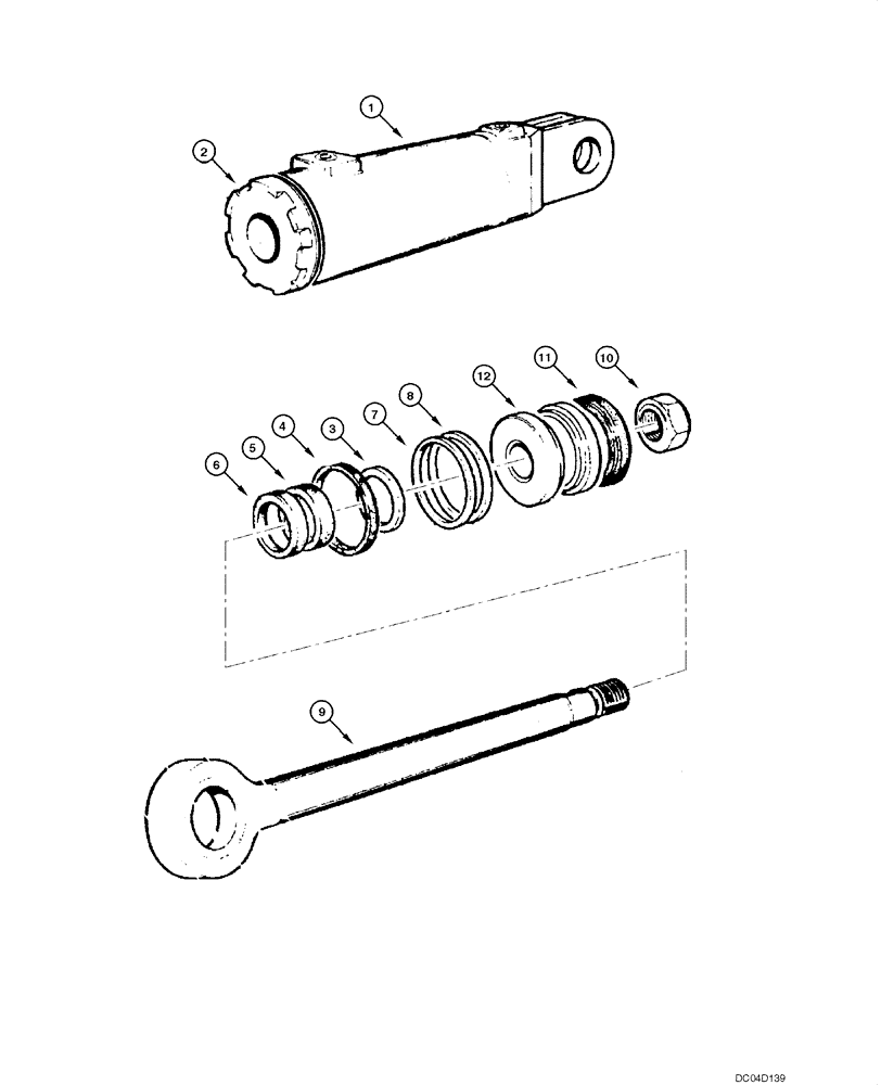 Схема запчастей Case 885 - (08.51[00]) - CYLINDER - TILT (08) - HYDRAULICS