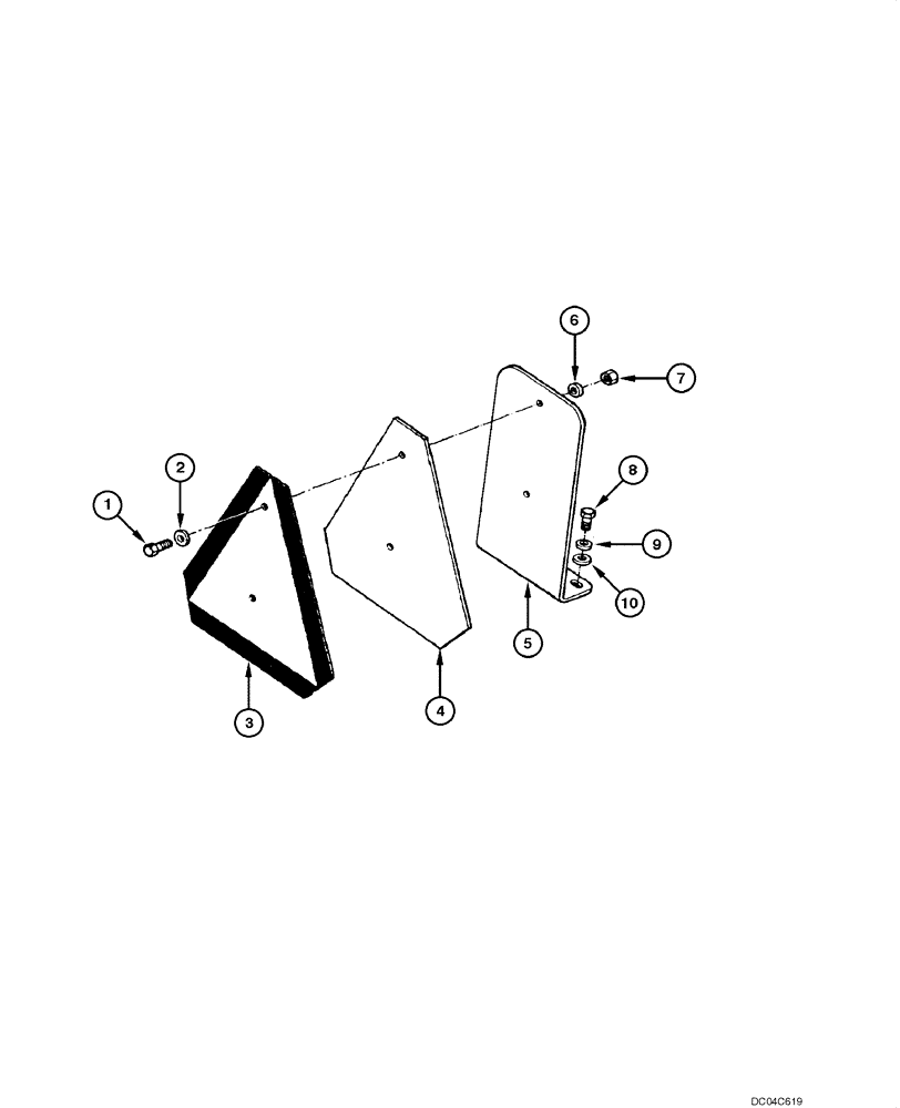 Схема запчастей Case 845 - (09.54[00]) - SAFETY TRIANGLE SIGN - ASSEMBLY (OPTIONAL) (09) - CHASSIS